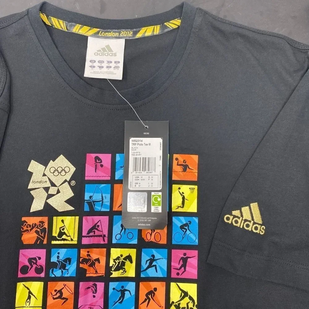 2012 LONDON OLYMPICS OFFICIAL SHIRT ADIDAS®  MENS MEDIUM - BLACK
